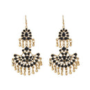 Jeweljunk Black Meenakari Gold Plated Afghani Earrings - 1311067K