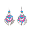 Jeweljunk Pink Meenakari Silver Plated Afghani Earrings - 1311069C