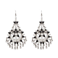 Jeweljunk Black Meenakari Silver Plated Afghani Earrings - 1311069E