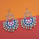 Jeweljunk Blue And Pink Meenakari Afghani Earrings - 1311079G
