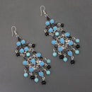 Jeweljunk Silver Plated Blue Meenakari Bead Afghani Earrings - 1311088