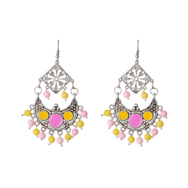 Jeweljunk Meenakari Beads Afghani Earrings - 1311211C