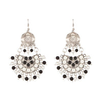 Jeweljunk Rhodium Plated Beads Afghani Earrings - 1311212A