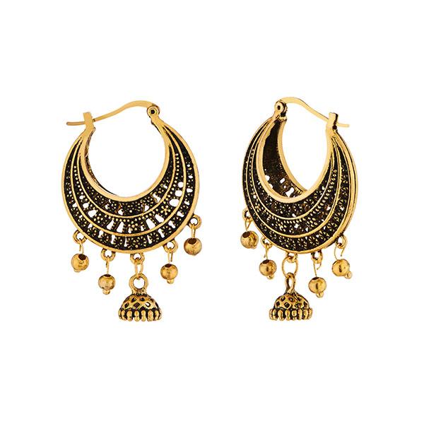Jeweljunk Antique Gold Plated Afghani Earrings - 1311223A