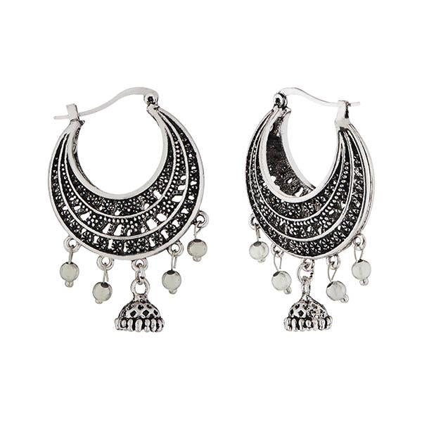 Jeweljunk Rhodium Plated Afghani Earrings - 1311223B