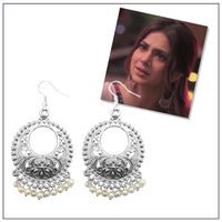 Jeweljunk Silver Plated Pearl Drops Afghani Earrings - 1311225B