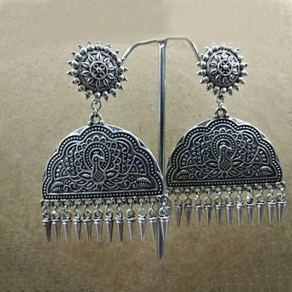 Jeweljunk Rhodium Plated Dangler Earrings - 1311249