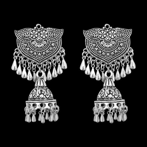 Jeweljunk Oxidised Beads Drop Dangler Jhumki Earrings - 1311253