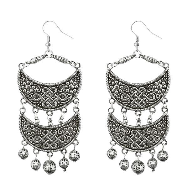 Jeweljunk  Silver Plated Drop Dangler Earrings - 1311261