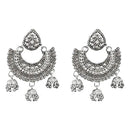 Jeweljunk  Silver Plated Austrian Stone Drop Dangler Earrings - 1311262