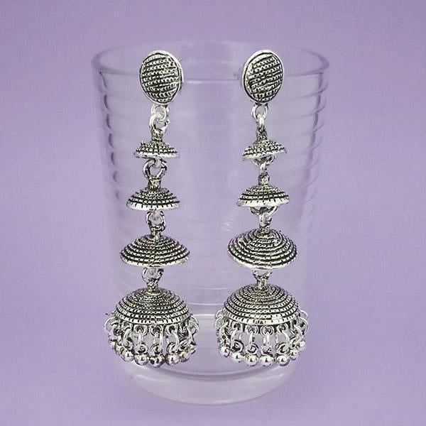 Jeweljunk Silver Plated Jhumki Earrings - 1311291A