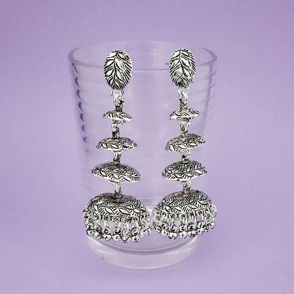 Jeweljunk Silver Plated Jhumki Earrings - 1311292A