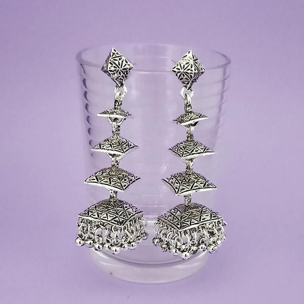 Jeweljunk Silver Plated Jhumki Earrings - 1311293A