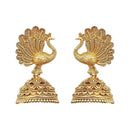 Kriaa Gold Plated Peacock Jhumki Earrings - 1311537A