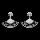 Jeweljunk Silver Plated Mirror Dangler Earrings - 1311561
