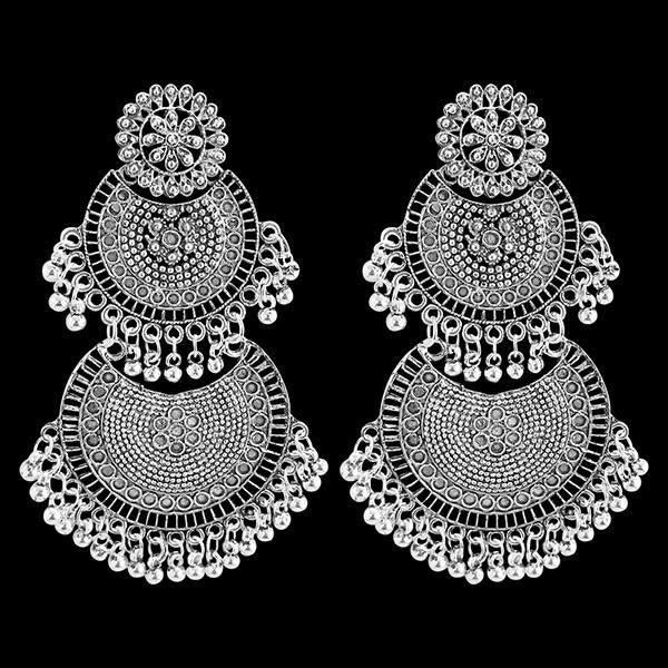 Jeweljunk Silver Plated Afghani Mirror Earrings - 1311570