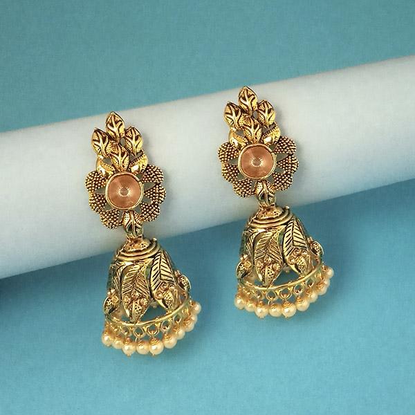 Kriaa Gold Plated Jhumki Earrings - 1311587