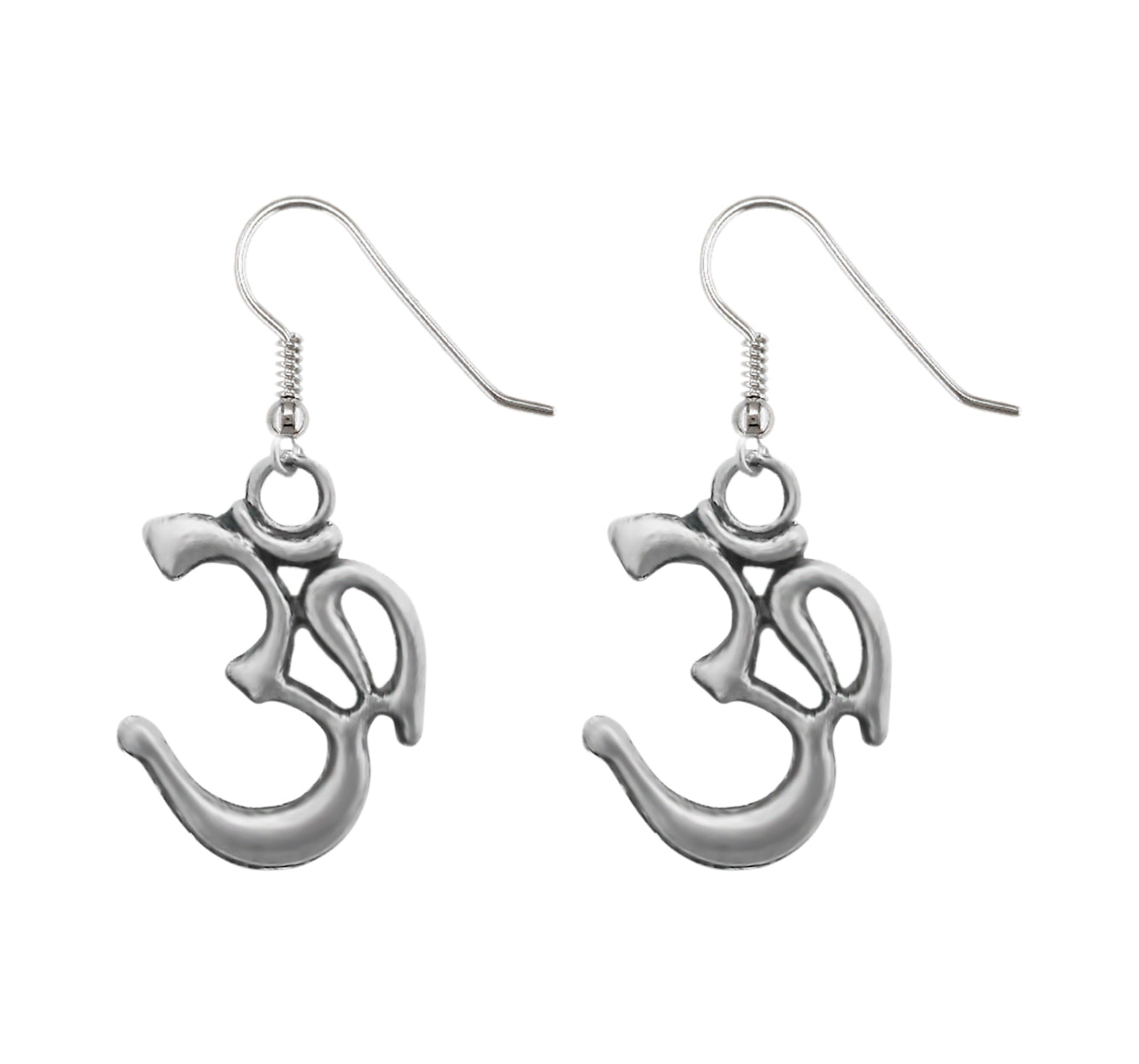 Kriaa Silver Plated Om Design Earrings