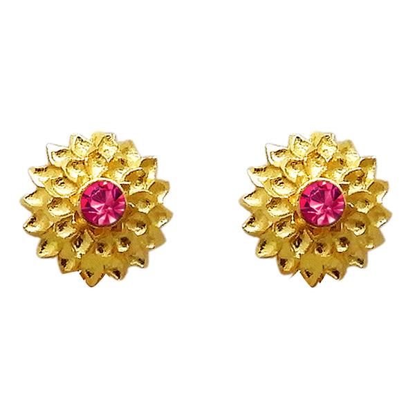 Kriaa Pink Austrian Stone Gold Plated Stud Earring - 1311736