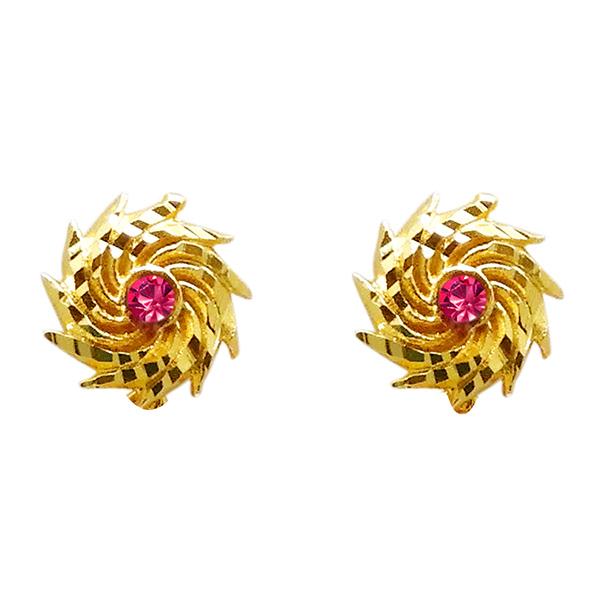 Kriaa Pink Austrian Stone Gold Plated Stud Earring - 1311742