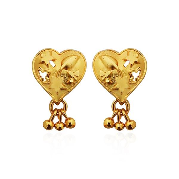 Kriaa Heart Design Gold Plated Stud Earrings - 1311751