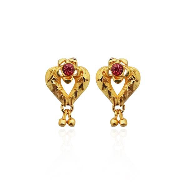 Kriaa Floral Design Gold Plated Stud Earrings - 1311755