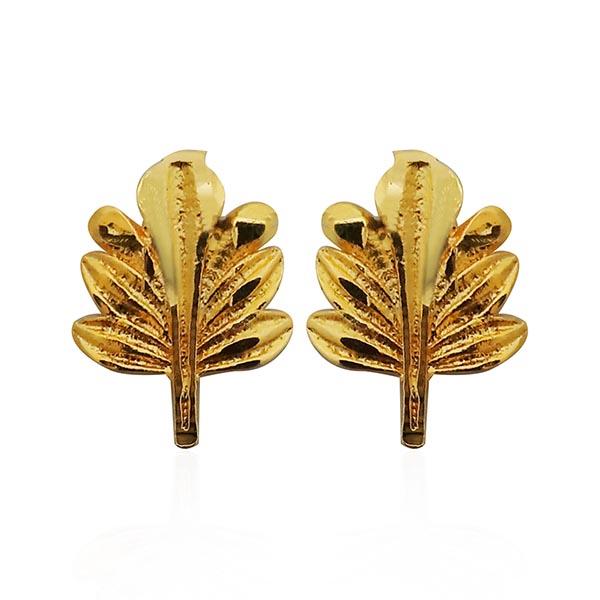 Kriaa Floral Design Gold Plated Stud Earrings - 1311757