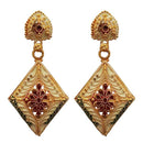 Kriaa Maroon Meenakari Gold Plated Dangler Earrings - 1311761