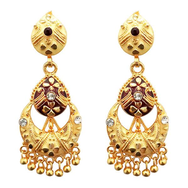 Kriaa Gold Plated Meenakari Dangler Earrings - 1311768