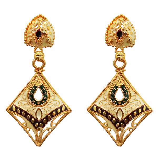 Kriaa Meenakari Gold Plated Dangler Earrings - 1311776