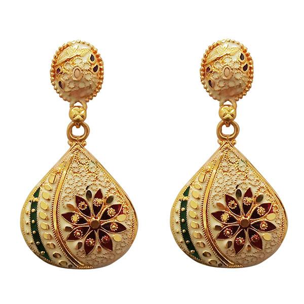 Kriaa Gold Plated Meenakari Dangler Earrings - 1311777