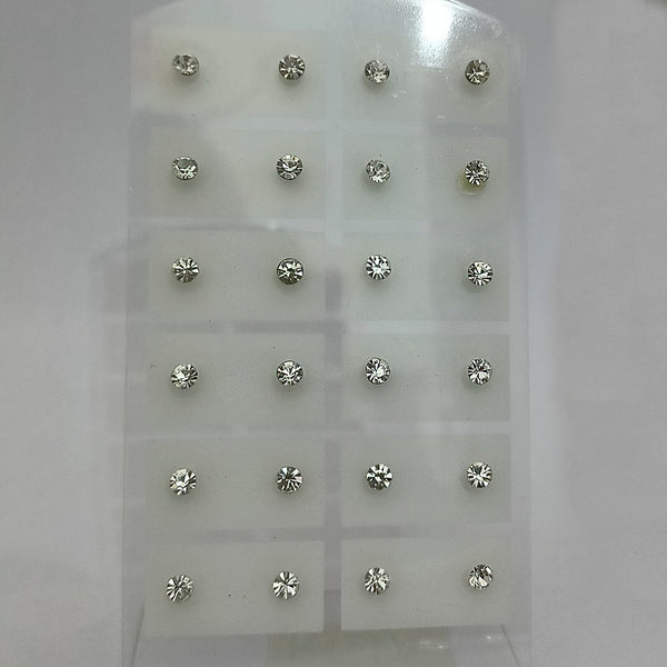 14Fashions Set of 12 Austrian Stone Stud Earrings Combo