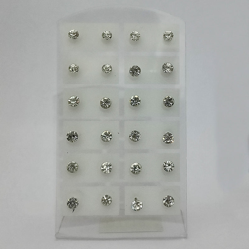 14Fashions Set of 12 Austrian Stone Stud Earrings Combo