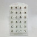 14Fashions Set of 12 CZ Stone Stud Earrings Combo