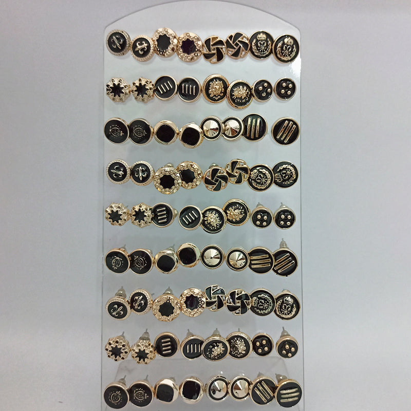 14Fashions Set of 36 Stud Earrings Combo