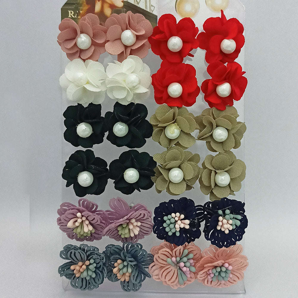 14Fashions Set of 12 Stud Earrings Combo ( Assorted Color )