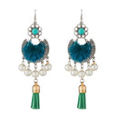 Jeweljunk 2 Tone Plated Green Thread Earrings - 1312301A