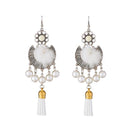 Jeweljunk 2 Tone Plated White Thread Earrings - 1312301C