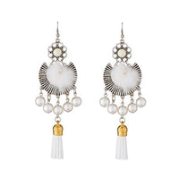 Jeweljunk 2 Tone Plated White Thread Earrings - 1312301C