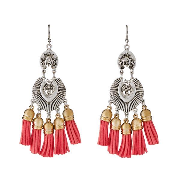 Jeweljunk 2 Tone Plated Red Thread Earrings - 1312302A