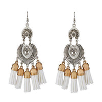 Jeweljunk White Thread 2 Tone Plated Earrings - 1312302B