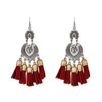 Jeweljunk Maroon Thread 2 Tone Plated Earrings - 1312302D