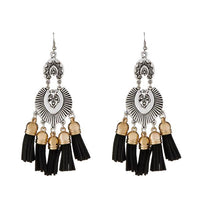 Jeweljunk 2 Tone Plated Black Thread Earrings - 1312302F