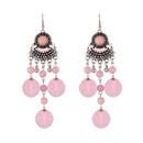 Jeweljunk Pink Rhodium Plated Thread Earrings - 1312303A