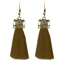 Jeweljunk Green Thread Silver Plated Earrings - 1312309B