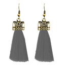 Jeweljunk Grey Thread Gold Plated Earrings - 1312309E