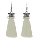 Jeweljunk White Thread Silver Plated Earrings - 1312310C