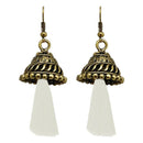 Jeweljunk White Thread Antique Gold Plated Earrings - 1312311A