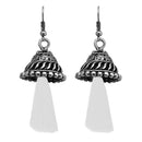 Jeweljunk Rhodium Plated White Thread Earrings - 1312312A