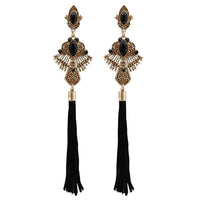 Jeweljunk Antique Gold Plated Stone Thread Earrings - 1312313A